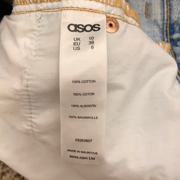 ASOS Side Split Distressed Denim Mom Jean Shorts - Picture 15 of 16